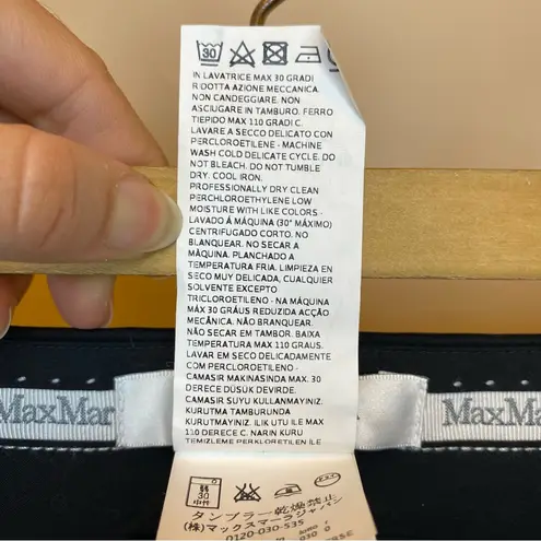 Max Mara Straight-Leg Tailored Business Casual Pants Lightweight Cotton Black 12