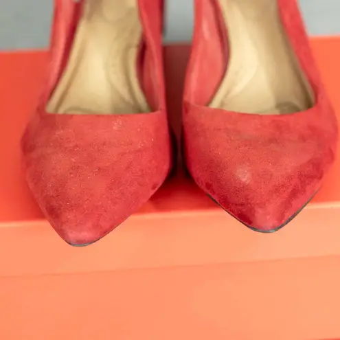 dexflex comfort Red Suede Slingback Heels