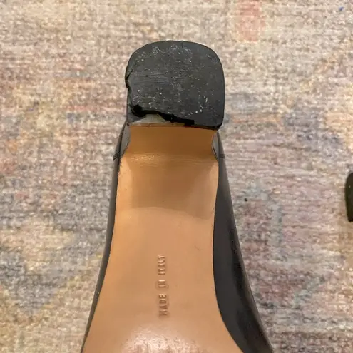 Salvatore Ferragamo Dark Navy Vintage Stitched Close Toed Pumps