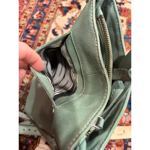 Latico Leathers Mint Green Genuine Leather Crossbody Bag Boho Soft Pebbled Purse