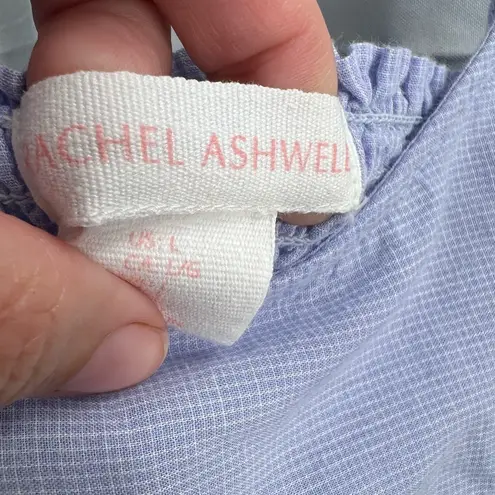 Rachel Ashwell Blue Babydoll Dress Midi Lace Ruffle Shabby Chic Cottagecore Sz L