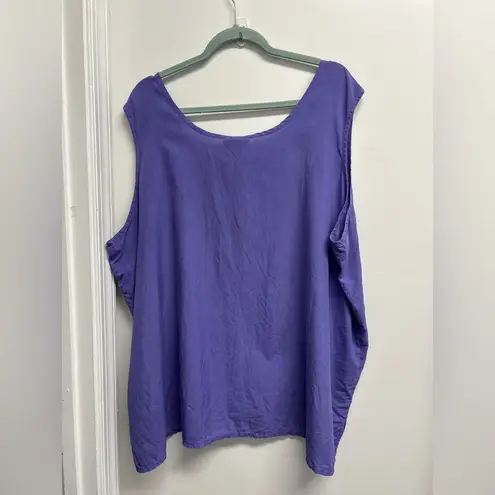 Avenue 100% Silk Purple Tank Top