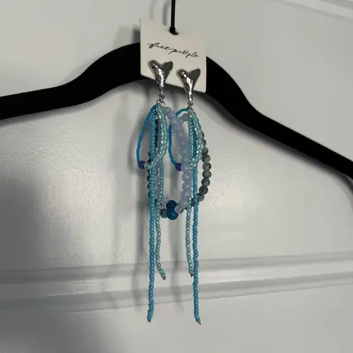 Free People NWT  Reese Dangle Earrings - Sky Blue/Silver | One Size