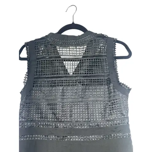 Allison Joy Women Black Crochet Bands Casual Dress Size XS -A35-