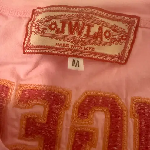 JWLA Johnny Was Pink Embroidered Floral TIGERS Varsity Dress Sz M Yellow Size M