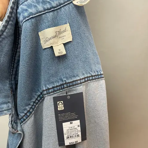 Universal Threads Universal Thread Women's Short Sleeve Shirtdress NWT FLAWS Light Wash  Sz Medium - Image 10