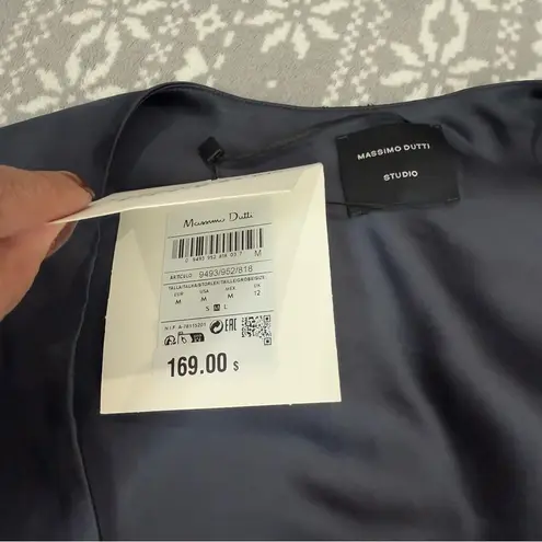Massimo Dutti NWT Massimo Dutti Studio Satin Co-ord Top Navy Size Medium