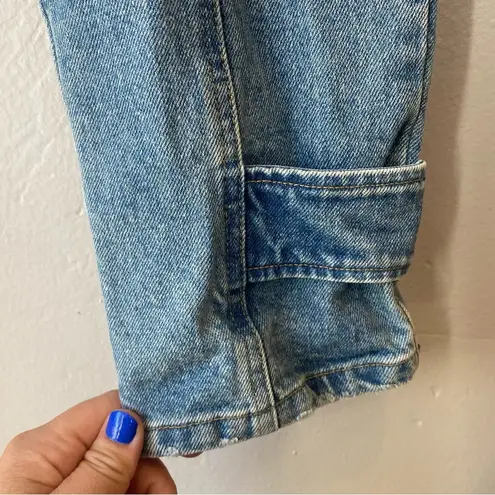 A.L.C. Luke High Waisted Paper Bag Denim Pants in Light Indigo