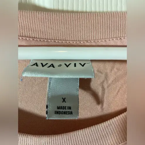 Ava & Viv  Women's Sz X Shirt Long Sleeve Crew Neck Shirt Soft Blush Pink EUC