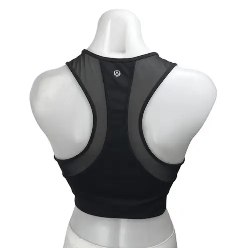 Lululemon Soul Black Mesh Sleeveless Racerback Yoga Athletic Crop Top Size M Size M
