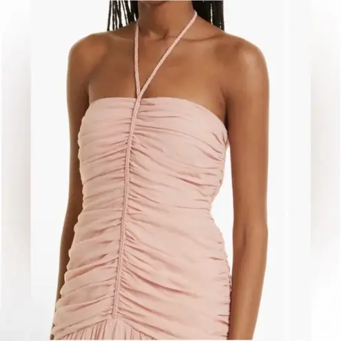 Veronica Beard New! Lucine ruched silk-crepon halterneck maxi dress Sz 6 $958