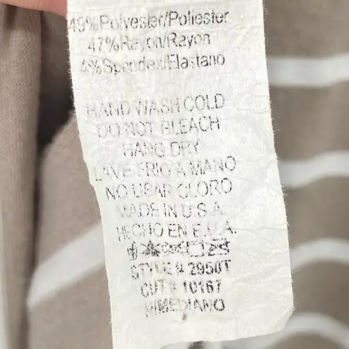 Prómesa PROMESA Striped Bow Tie Bell Sleeve Top Gray White Size Medium