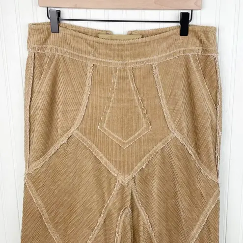 Cordelia Corduroy Patchwork Long Length Maxi Skirt Y2K Boho Hippie Size Medium Tan