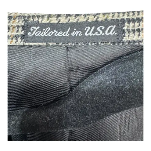 Stafford Vintage Glen Plaid Wool Blazer Tailored USA Power Suit Jacket Womens Lg