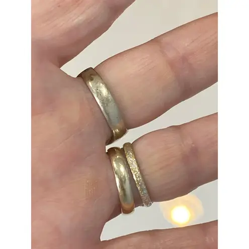 Signed Sterling Silver Modernist Sculptural Wave Statement Ring Size 8.5