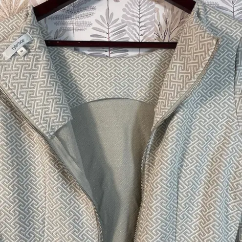 Tyler Böe Textured Geometric Bell Sleeve Dress Women's Medium Gray Beige