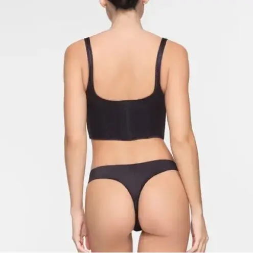SKIMS NWT Stretch Satin Corset - Onyx - XS