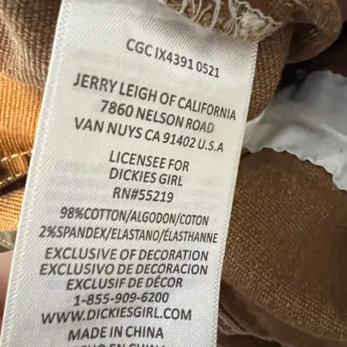 Dickies High Waisted Cargo Jeans Pants Womens Size 5/27 Brown Twill