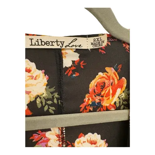 Liberty Love Floral Sheer Kimono | 2XL Lace Trim Romantic Boho Open Front Top