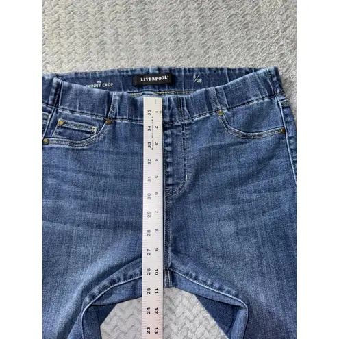 Liverpool Skinny Crop Pull-On Jeans Dark Wash Denim Comfort Stretch Size 6