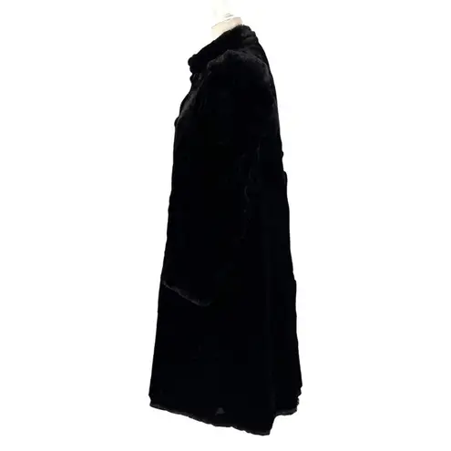 Vintage 50's R.H. White’s Boston Women’s Long Maxi Black Fur Coat Size Small