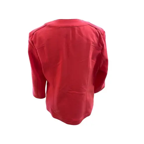 Rafaella Women's Pink Button-Up Jacket Size M 3/4 Sleeve Collarless