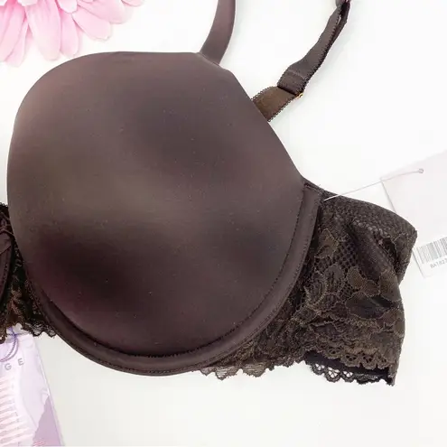 Savage X Fenty Floral Lace Push Up Balconette Bra: Chocolate Brown Sugar