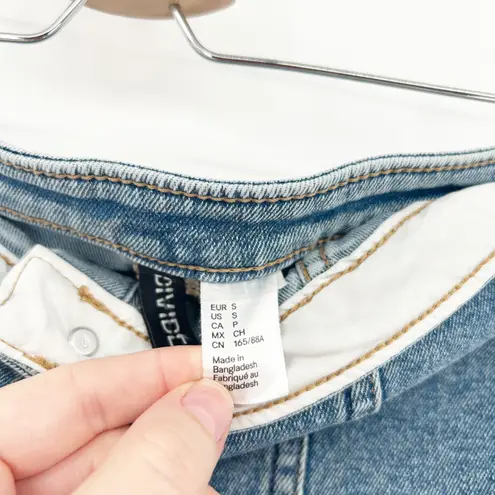 H&M  Divided Denim Bustier Corset Crop Top Button Front Light Wash‎ Blue Jean S thumbnail 5