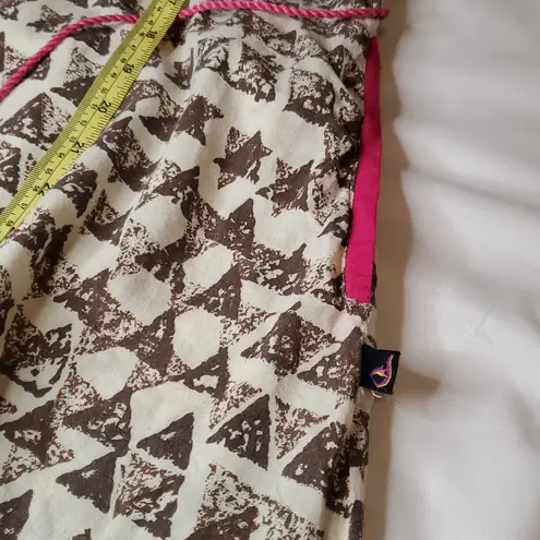 JUNIPER Elegant Pink and Cream Patterned Dress Size L