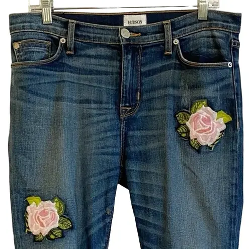 Hudson Nico Midrise Super Skinny Ankle Jeans Rose 29 X 28