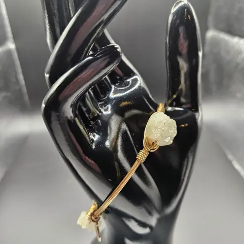 Bourbon and Boweties Bourbon and Bowties white oval Druzy bangle bracelet