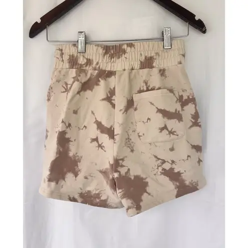 Varley Women’s Size XS Glade Drawstring Taupe Tie Dye High Waisted Shorts Lounge