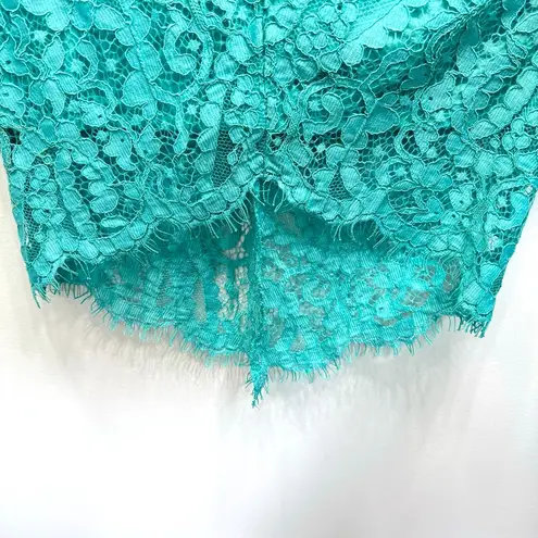 Soiéblu Teal Green Paisley Floral Lace Overlay Eyelash Fringe Dress ModCloth