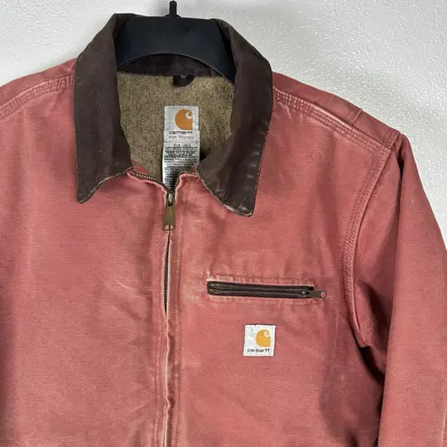Carhartt  Vintage Rose Pink Detroit Jacket WJ097 VRS Fleece Lined Womens Medium