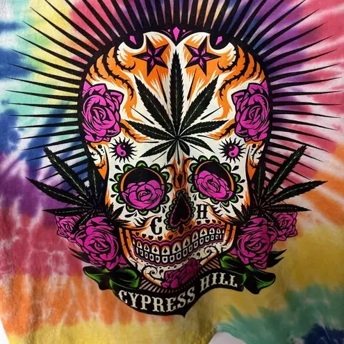 2021 Cypress Hill Tie Dye T Shirt Large Skull Weed Rose Graphic Rap Tee Hip Hop Purple
