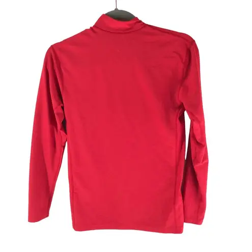 Mizuno Womens Top Mock Neck Long Sleeve Work Out Logo Red S