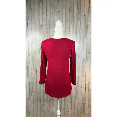 Soma Women's Size XS Long Sleeve Red Tunic Pocket Front Top V