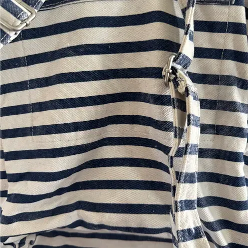 Baggu Navy and White Striped Drawstring Backpack