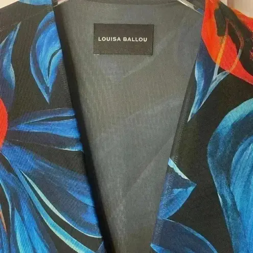 Louisa Ballou Helios Double Layer Mesh Dress Night Blooming Flower Size Medium Blue