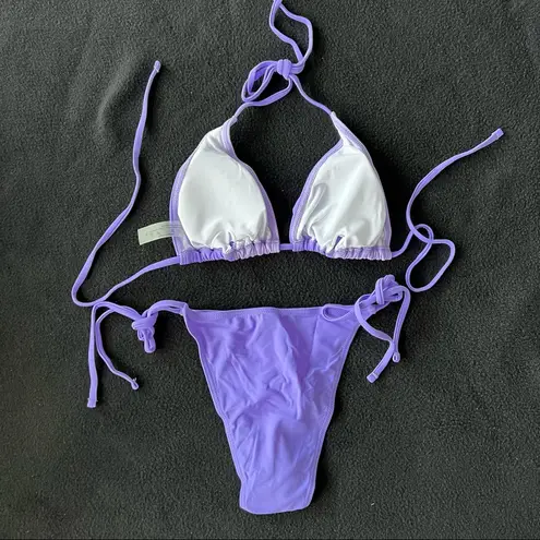 Boutique Purple color block bikini set