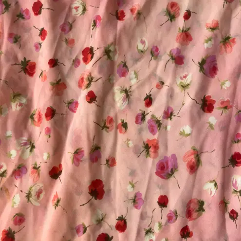 Morgan Taylor Pink floral sheer slip dress / nightie / chemise, coquette girly cottage