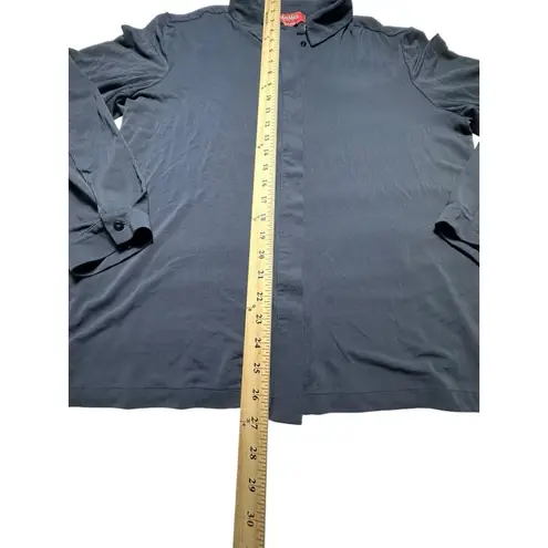 Max Mara Button Down Shirt Women Sz 12 Approx Rayon Feel Minimal Preppy #GH3-4