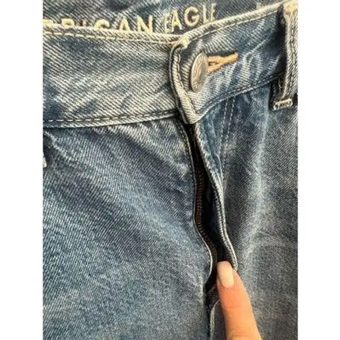 American Eagle Women's Mom Jeans Size 4 Blue High Rise Relaxed Fit