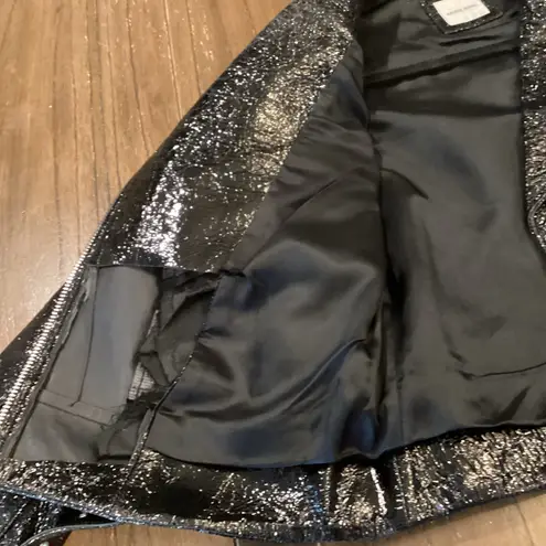 ANINE BING benjamin black patent lamb leather moto jacket XS