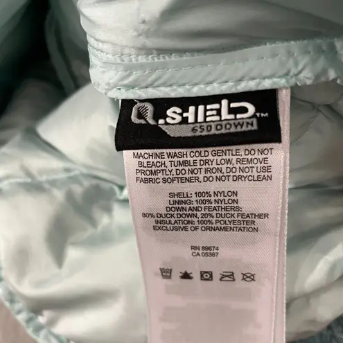 Mountain Hardwear Q-Shield 650 Vest Women XS Blue Duck Down Puffer Full Zip