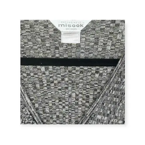 Misook Exclusively 𖤐 Asymmetrical V Neck Knit Tunic Sweater 𖤐 Black White 𖤐 XL - Image 7