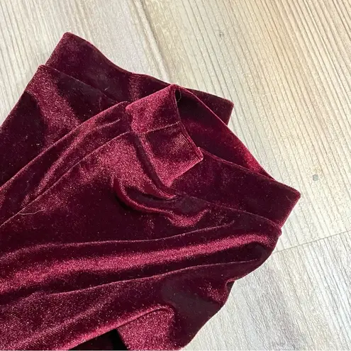 Naked Wardrobe  Pull On Maroon Velvet Jogger Pants - size Large