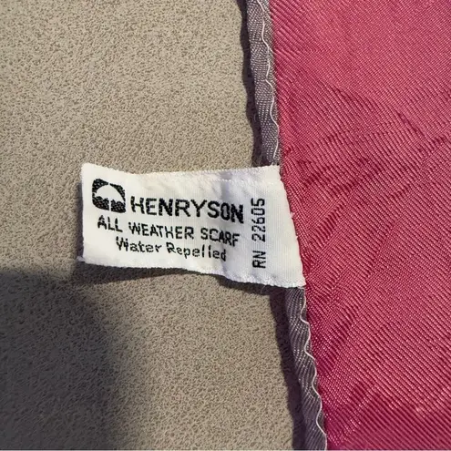 Henryson All Weather Scarf silky acetate pink violet purple white floral vintage