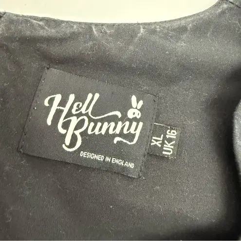 Hell Bunny Antonia Mid Dress Rose Print Floral Fit Flare Retro Pinup Rockabilly