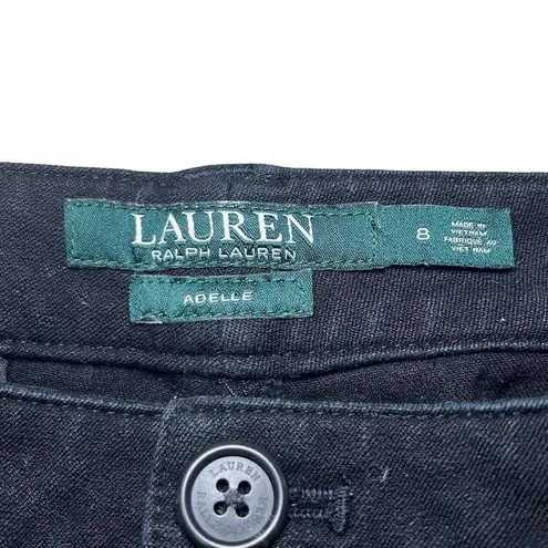 Ralph Lauren Lauren  Women's Black Straight Leg Mid Rise Adelle Jeans Size 8